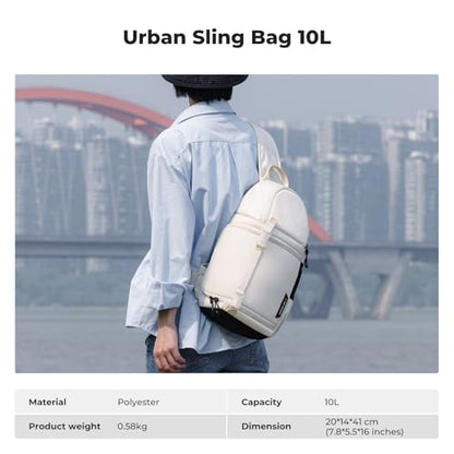 K&F CONCEPT Camera Sling Bag Crossbody Bag Camera Shoulder Backpack DSLR/SLR/Mirrorless Photography Bags Compatible with Canon/Nikon/Sony/Fuji/Gopro/DJI - color: White, size: Medium