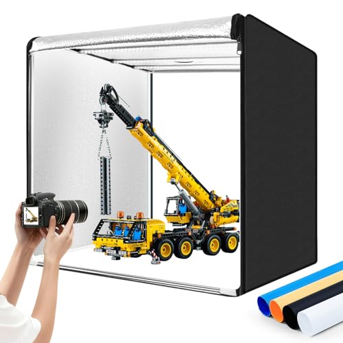 Photo Studio Light Box, 32"x32" Professional Dimmable Shooting Tent Kit with 210 LEDs Lights & 4 Color Backgrounds for Product Photography - size: 32*32inch