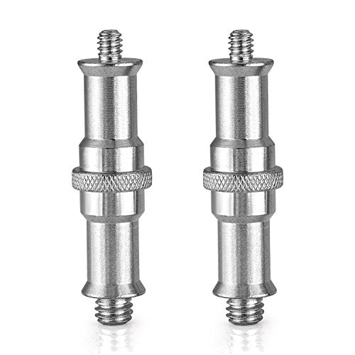 Neewer 2 Pieces Standard 1/4 to 3/8 inch Metal Male Convertor Threaded Screw Adapter Spigot Stud for Studio Light Stand, Hotshoe/Coldshoe Adapter, Ball Head, Wireless Flash Receiver, Trigger - ST24 - style: ST24