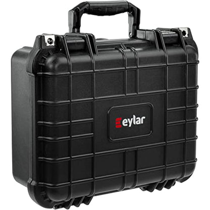 Eylar 13" Protective Hard Camera Case, IP67 Waterproof & Shockproof for Gear, Audio & Video Equipment, Drones, and Tools with Customizable Foam, TSA Approved, 13.37 Inch x 11.62 Inch x 6 Inch (Black) - color: Black