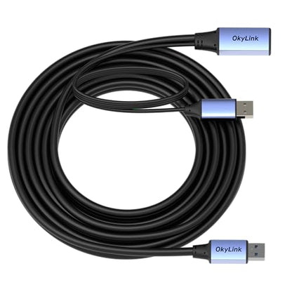 OkyLink Active USB 3.0 Extension Cable A to A, Male to Female 15ft | 5m, 3.2 Gen1, with Power Cable, 5Gbps,Plug and Play, for CCTV Camera, Printer - color: USB3.0(5Gbps), size: 15ft (5m)