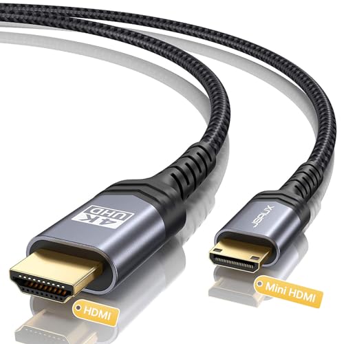 JSAUX Mini HDMI to HDMI Cable 3FT, [Aluminum Shell, Braided] High Speed 4K 60Hz HDMI 2.0 Cord, Compatible with Camera, Camcorder, Tablet and Graphics/Video Card, Laptop, Raspberry Pi Zero W - Grey - color: Grey, size: 3FT - Standard Connector