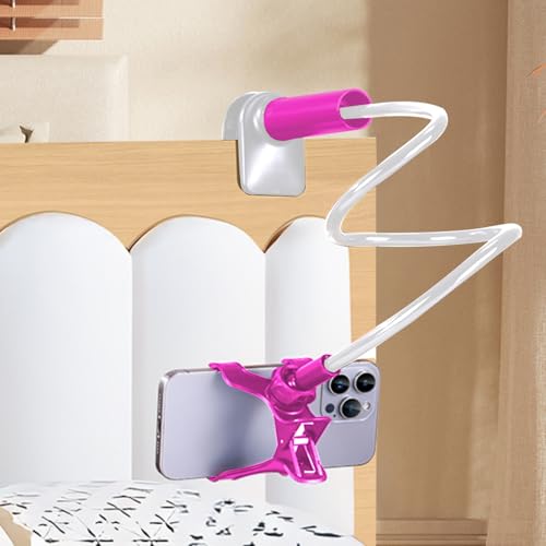 360-Degree Rotating Phone Stand, Adjustable Phone Holder for Desk, Flexible Phone Mount for Video Calls and Watching Videos - color: Pink