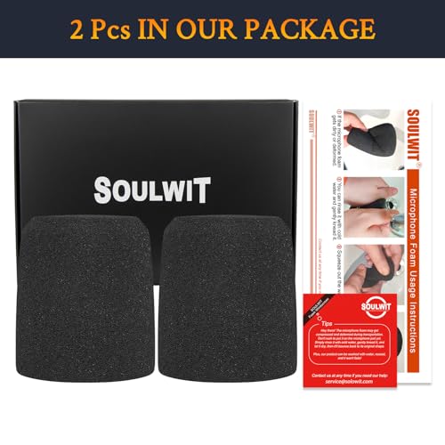 SOULWIT 2Pcs Pop Filter for Shure MV7/MV7X - Black | Do Not Fit MV7+(MV7 Plus) Microphones