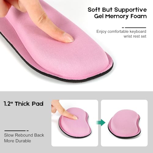 Excel Cheat Sheet Desk Pad Set, 3-Piece XXL Shortcut Mouse Pad with Keyboard and Wrist Rests, Non-Slip Office Mat, 35.5 x 15.8 in, Blush Pink - color: Blush Pink (XXL 3-Piece Set), size: 35.5L x 15.8W inches