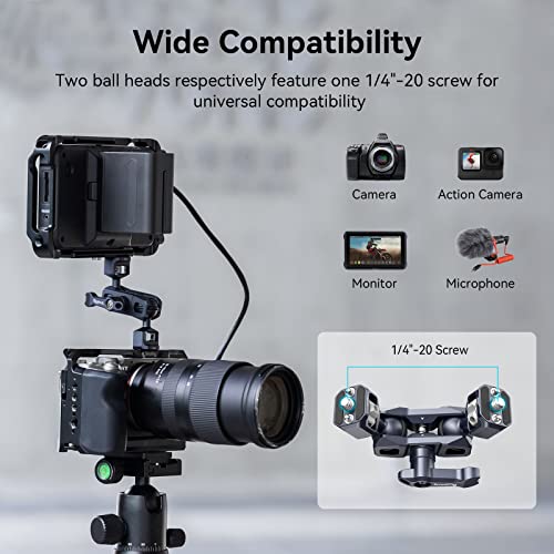 SMALLRIG Camera Magic Arm, Flexible Articulating Arm with 1/4” Screws, Field Monitor Mount with Dual Ballhead, Aluminum - style: Standard