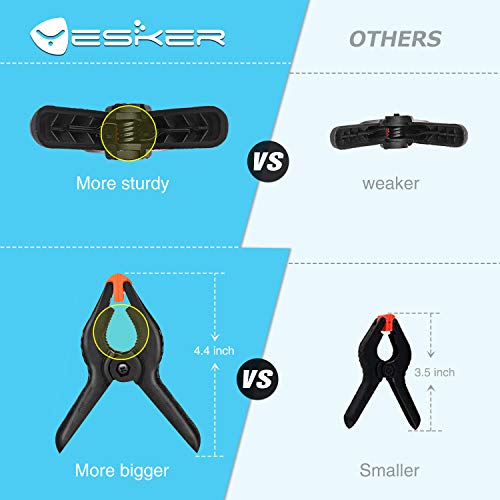 Yesker Backdrop Spring Clamps - 8 Pack, 4.4 inch Nylon Heavy Duty Clips for Background Stand, Photo Studio, Photography, Chromakey Screen, Wood Working - size: 8PCS