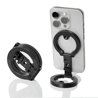 Dual Magnetic Phone Holder, 1/4" Screw Tripod Mount, Gym Magnetic Phone Stand for Car (Black)
