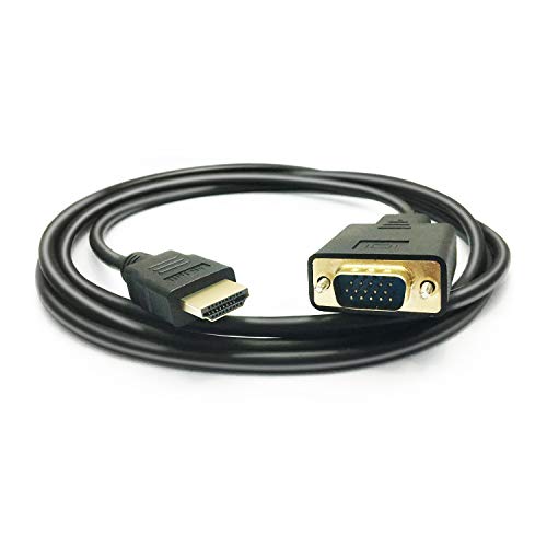 HDMI to VGA Cable, 1080P HDMI Male to VGA Male M/M Video Converter Cord VGA Adapter Compatible w/HDMI Desktop, Laptop, DVD to 15 Pin D-SUB VGA HDTV Monitor Projector - 6Feet