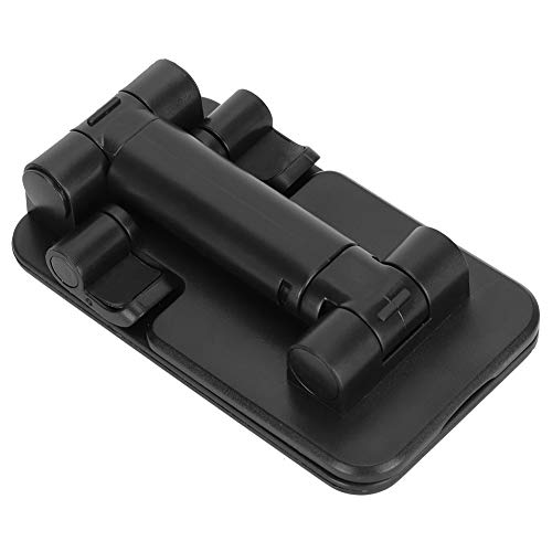 Desktop Phone Holder, Adjustable Foldable Stand with Mirror Face Bracket for 12.9 Inch Tablet and Smartphone, for Home Office Live Broadcast Entertainment, Black