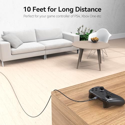FEMORO USB to Micro USB Cable 10 ft Long 12W Charging & 480Mbps Data Transfer, MicroUSB Charger Cord for PS4 Xbox Old Android Phone Kindle Raspberry Pi 3 and More - size: 10 Feet