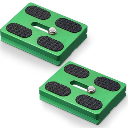 Frienda 2 Pieces Metal Quick Release Plate with 1/4''-20 Camera Screw Tripod Mount Plate Fits Standard for DSLR Camera Tripod Ball Head (Green,Pu50) - color: Green, style: PU50