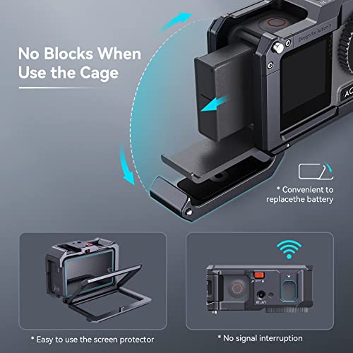 SmallRig Action 5 Pro Action 4 Action 3 Camera Cage for DJI, Protective Cage Compatible for DJI Mic, Protective Frame for Osmo Action 5 Pro Action 4 Action 3-4119C