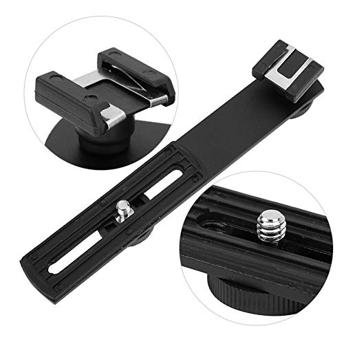 Tripod Accessories, Aluminum Alloy Rotating Camera Mount Offset Mount with Hot Shoe for Photography