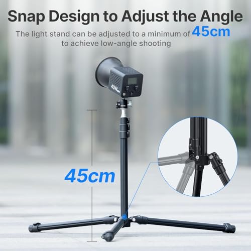 ULANZI Black Aluminum Light Stand, 6.32ft Extendable Tripod for Strobe Lights, Webcams, Cameras & Softboxes - size: 6.3 ft