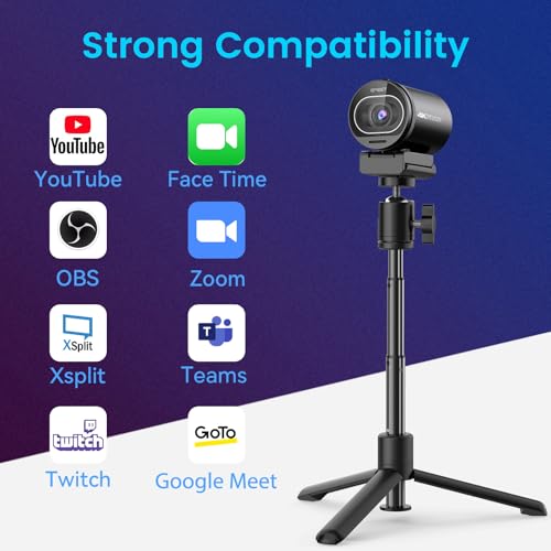 EMEET S600 4K Webcam for Streaming - Sony 1/2.55'' Sensor, PDAF Autofocus, 1080P@60FPS, 2 Noise Reduction Mics, Built-in Privacy Cover, 73° FOV, Streaming Camera for Live Commerce/Gaming/Beauty - style: S600 Sony Sensor PDAF 60FPS