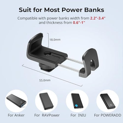 Bundle: SmallRig 1/4" Mini Ball Head Cold Shoe Mount Adapter with 1/4"-20 Thread 3577+ SMALLRIG Power Bank Holder with Cold Shoe Mount 4600