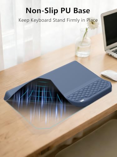 2-in-1 Ergonomic Keyboard Stand with Wrist Rest, Comfy Keyboard Riser Holder with Massage Design, Blue - color: Blue