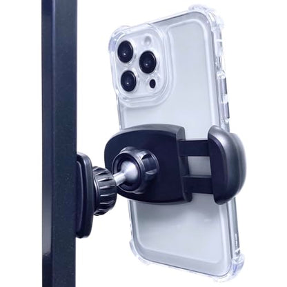 Gym Magnetic Phone Holder Mount Attach to Metal Surface, [Big Phones & Thick Cases Friendly] Magnetic Phone Holder for Gym Workout Record Compatible with All Smartphones