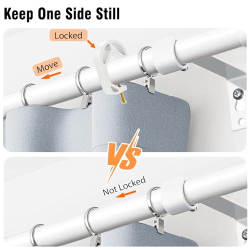 Shower Curtain Stopper Clip,Locking Clamp,Fastener,Fix The Curtain to Prevent It from Sliding,Limit Clip Suitable for Rods of All Diameters From 5/8 to 9/8 In (White 4 pcs) - color: White 4 Pcs