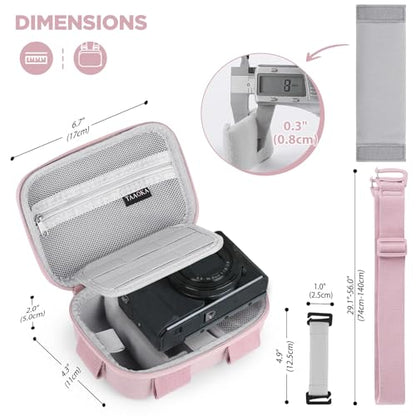 TAAOKA Digital Camera Case, Waterproof & Protective Small Camera Bag with 2 Carrying Ways, Lightweight camera sling bag for PowerShot ELPH 180/190 / Sony DSCW800/DSCW830 - Pink - color: Pink, style: Style1