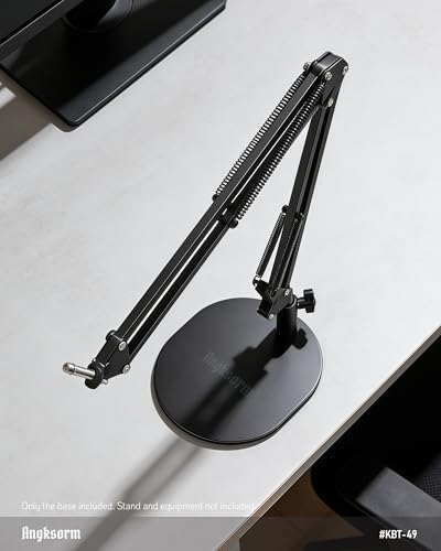 Low Profile Desktop Mic Stand Weighted Base Table Mount For Microphone Suspension Boom Scissor Gooseneck Arm Stand Holder with Adjustable Screw - KBT-49 Metal Base - size: KBT-49 Metal Base