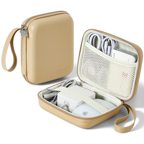 Charger Case for Macbook, Portable Tech Electronic Organizer Bag, Small Travel Storage Pouch for Laptop Accessories, MacBook Power Adapter, Charging Cords, USB Drives (Light Khaki, L) - color: Light Khaki, size: L