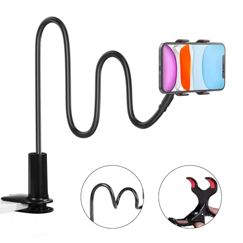 360-Degree Rotating Phone Stand, Adjustable Phone Holder for Desk, Flexible Phone Mount for Video Calls and Watching Videos - color: Black2