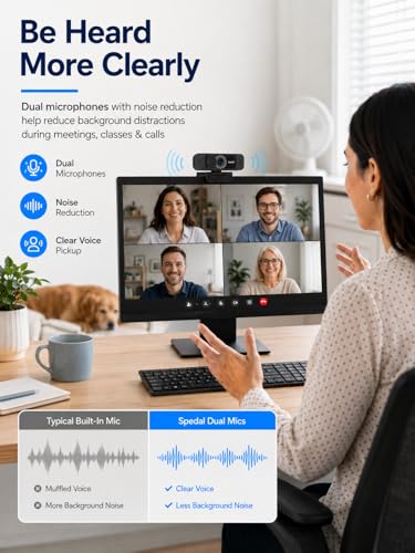 1080P Webcam with Microphone, USB HD Web Camera for Laptop Desktop Computer PC Mac, Wide-Angle Webcam with Auto Light Correction, Plug and Play Camera for Zoom