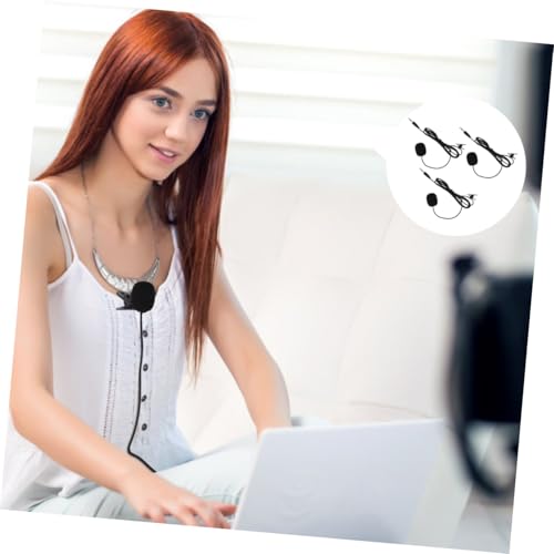 Healifty 3pcs Professional Clip Lavalier Microphones Condenser Mics for Streaming Recording Interviews Video Chat Compatible with Laptop Desktop Podcast Classroom Use