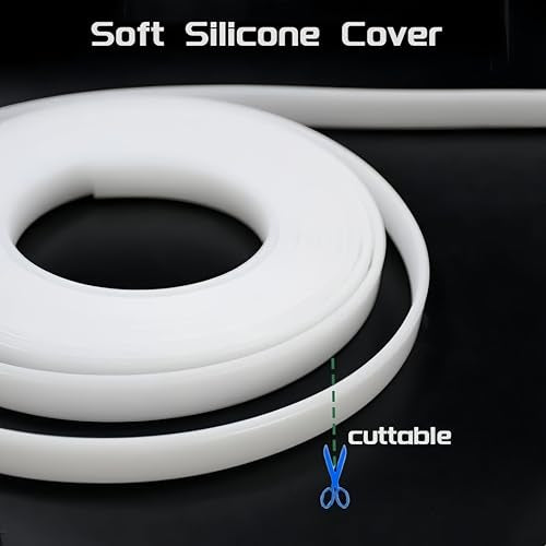 16.4Ft/5M Silicone LED Cover, Alumium Profile Silicone Channel Diffuser Flexible PC Lampshade Line for Strip Lights, Ceiling Lamp, Under-Cabinet Cover Replaceable Installation (25mm) - color: 25mm