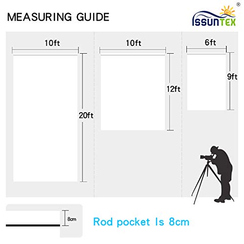 ISSUNTEX 10X20 ft Background Muslin Backdrop, Photo Studio, Collapsible High Density Screen for Video Photography and Television-White - color: White, size: 10X20 ft