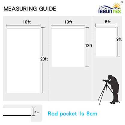 ISSUNTEX 10X20 ft Background Muslin Backdrop, Photo Studio, Collapsible High Density Screen for Video Photography and Television-White - color: White, size: 10X20 ft