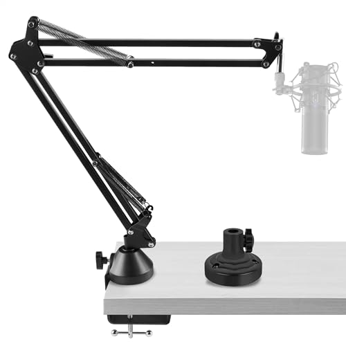 GEEKRIA for Creators Microphone Boom Arm Compatible with TONOR TC-777, TC30, TC20, TC-2030 Suspension Stand Desk Mount with Table Flange Adapter