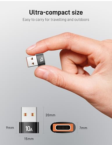 USB to USB C Adapter(20 Pack), USBC Female to USB A Male Adapter 240W Fast Charging and Data Transfer Compatible with iPhone 17/16 Pro Max, MacBook, AirPods, Tablet, Car Chargers. - size: 20 Pack