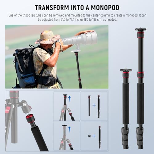 NEEWER Basics TP15 Camera Tripod Monopod, 68" Metal Heavy Duty Portable Travel DSLR Cell Phone Stand with Cellphone Holder Mount Compatible with iPhone Filming Video Recording, Ball Head Not Included - style: TP15