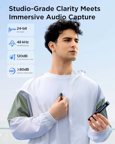 BOYA Magic USB-C Wireless Lavalier Microphone, 30Hrs Battery,328FT Los Range, Safety Track&Limiter, Ai Noise Reduction Type-C Wireless Lapel Mini Mic for Android iPhone 17/16 Audio Video Live YouTube - style: Magic-05(USB Type-C)