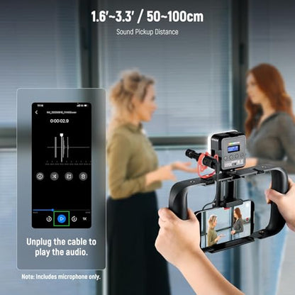 NEEWER Plug & Play Vlog Microphone, 20-20KHz Mini Supercardioid Mic with 3.5mm TRS, USB C OTG Cable, Shock Mount, Windscreen Compatible with iPhone 16 15 14 Samsung S24 Android Tablet Mac Camera, VM10 - style: VM10 Microphone