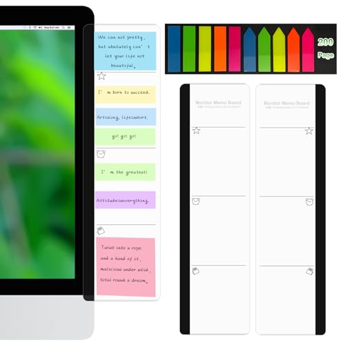 Office Desk Accessories 2pcs Computer Message Board Monitor Memo Board Office Supplies for Women Men Computer Sticky Note Holder with Functional Areas for Office Home Work Desk - color: Monitor Memo Board 4#