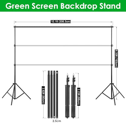 Green Screen Backdrop Kit, 6.5 x 10 Ft Portable Greenscreen Background with Stand, 5 Clamps & Carrying Bag for Photography, Streaming, Zoom, Gaming, YouTube - color: 119× 78IN Green