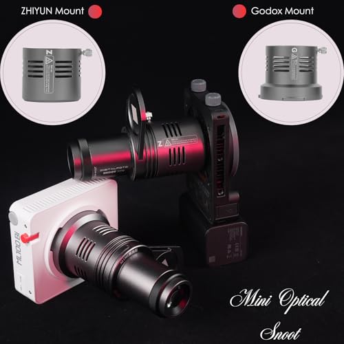 CX100 Mini Optical Snoot Gobos Accessories with ZY Mount Adapter, Spotlight Attachment Shape Light Compatible with ZHIYUN Molus X100,CX100,GodoxG ML100BI,ML100R - size: Bowens Mount Max