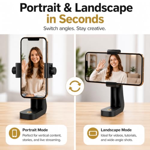 Acuvar 2-Pack Phone Tripod Mount for iPhone & Android, Universal Smartphone Holder Adapter with 1/4” Screw, 360° Rotating Vertical & Horizontal Clamp for Tripods, Ring Lights, Selfie Sticks - style: 4) 2 Pack Rotating Phone Mount