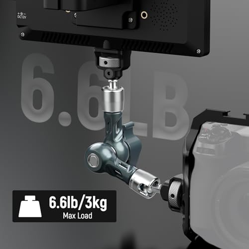 NEEWER 7" Articulating Magic Arm, Camera Monitor Mount Ball Heads Anti Twist Pins 1/4" 3/8" Screws for DSLR Action Camera Webcam Video Light Compatible with SmallRig Cage Rig, Max Load 6.6 lbs, UA082 - style: UA082