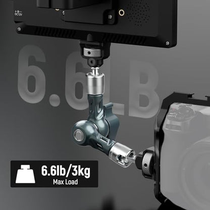 NEEWER 7" Articulating Magic Arm, Camera Monitor Mount Ball Heads Anti Twist Pins 1/4" 3/8" Screws for DSLR Action Camera Webcam Video Light Compatible with SmallRig Cage Rig, Max Load 6.6 lbs, UA082 - style: UA082
