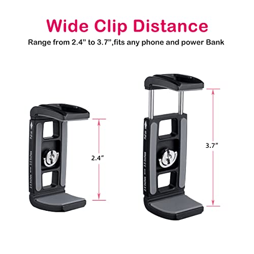 Power Bank Clamp Holder,Camera Cage,with 1/4" Screw,Cold Shoe Mount,Phone Holder Clip [Thick Case & Big Phones Friendly],Radar Detector Mount for Truck Compaitbale with Anker Power Bank