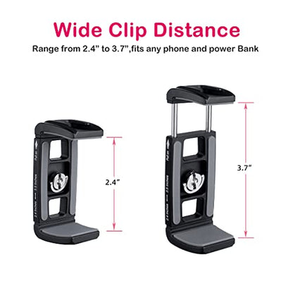 Power Bank Clamp Holder,Camera Cage,with 1/4" Screw,Cold Shoe Mount,Phone Holder Clip [Thick Case & Big Phones Friendly],Radar Detector Mount for Truck Compaitbale with Anker Power Bank