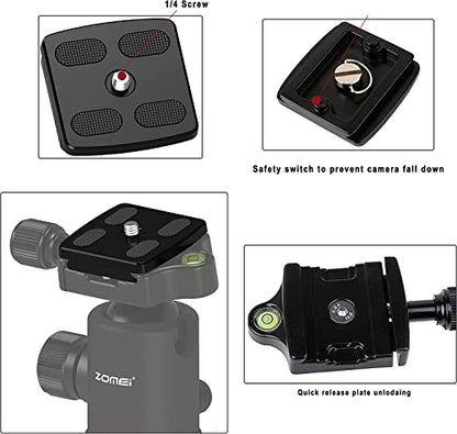 ZOMEI Universal Professional Camera Quick Release Mounting Plate for Q555,Q666,Q666C,Z818,Z669,Z669C,M5&BONFOTO B690A B690C B168 Tripod