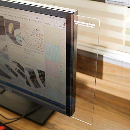 MINSA Fashion Multifunction Utility Acrylic Transparent Computer Monitors Side Panel/Memo Pads/Message Boards/Sticky Boards for Computer Screen, 1 Set (Left & Right) (Transparent) - color: Monitor Memo Board 2