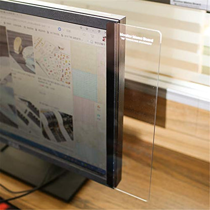 MINSA Fashion Multifunction Utility Acrylic Transparent Computer Monitors Side Panel/Memo Pads/Message Boards/Sticky Boards for Computer Screen, 1 Set (Left & Right) (Transparent) - color: Monitor Memo Board 2