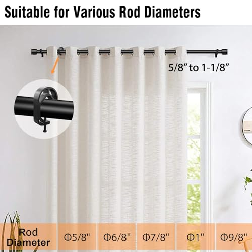 Shower Curtain Stopper Clip,Locking Clamp,Fastener,Fix The Curtain to Prevent It from Sliding,Limit Clip Suitable for Rods of All Diameters From 5/8 to 9/8 In (Black 4 pcs) - color: Black 4 Pcs